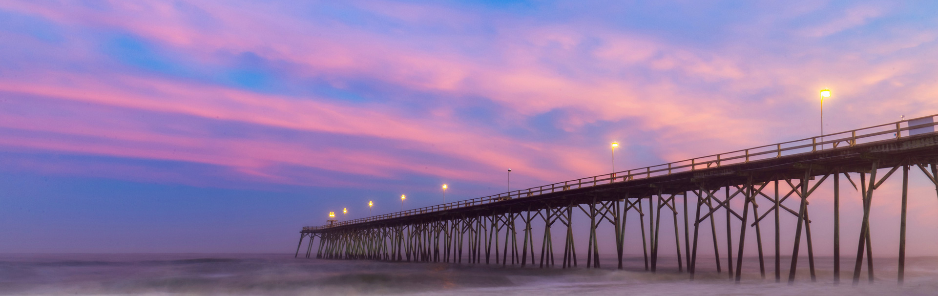 Kure Beach pier at sunset