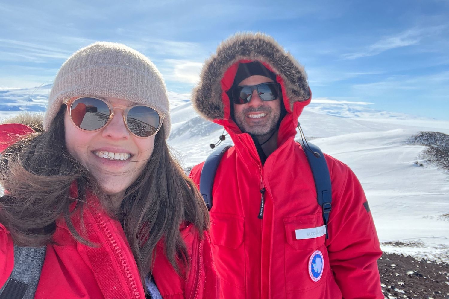 Kristen Boddy and Jake Warner in November conducting preliminary research.