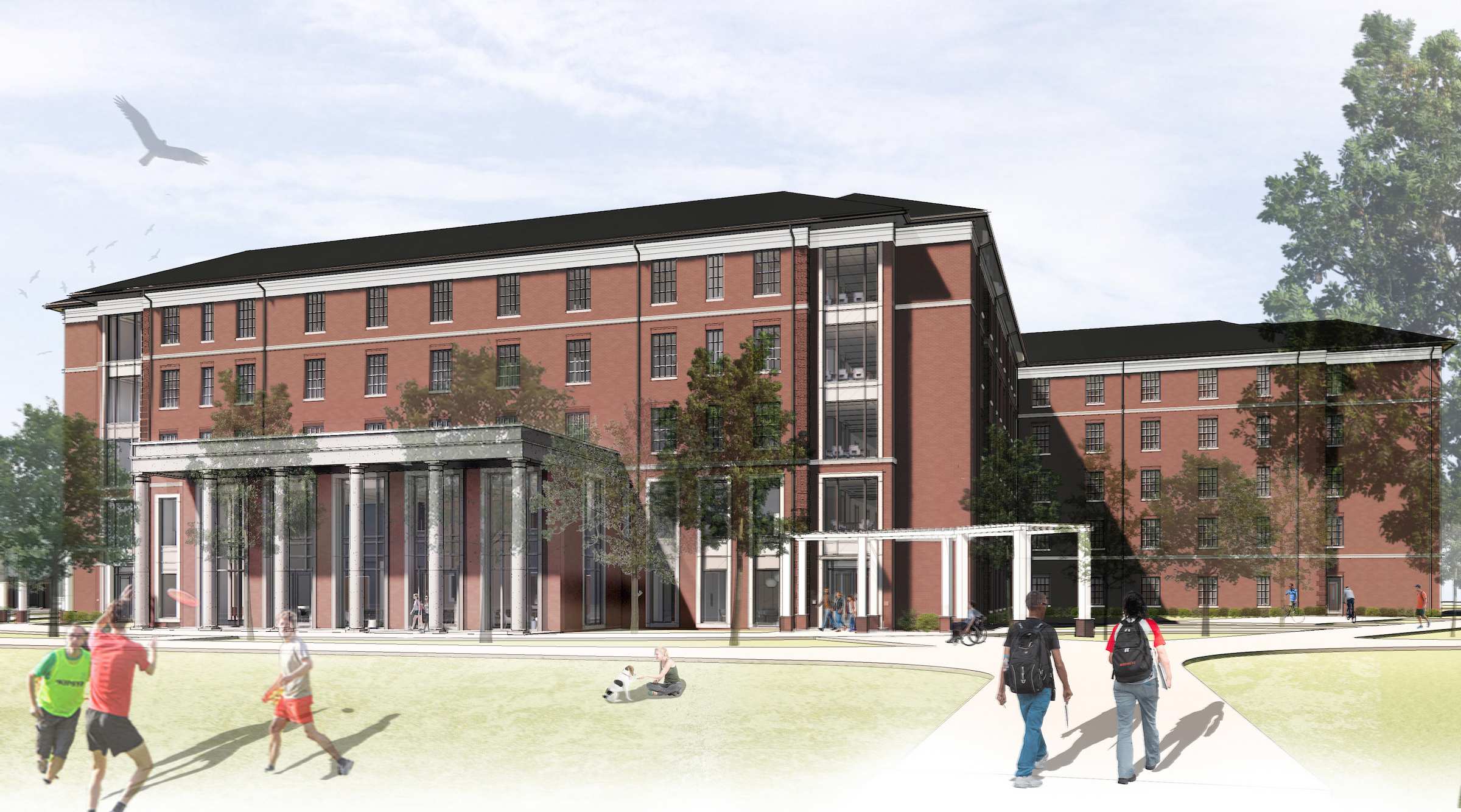 Campus leaders broke ground on UNCW’s new 540‑bed residence hall on Feb. 6. The new hall is projected to be complete in 2027.