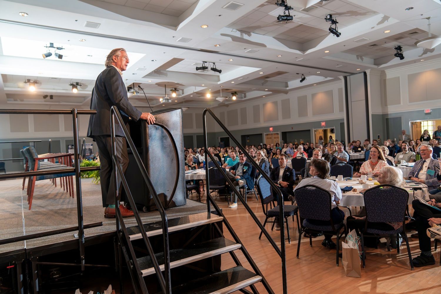 Marine biologist and bestselling author Wallace J. Nichols speaking at the 2023 Ocean Innovation Conference.