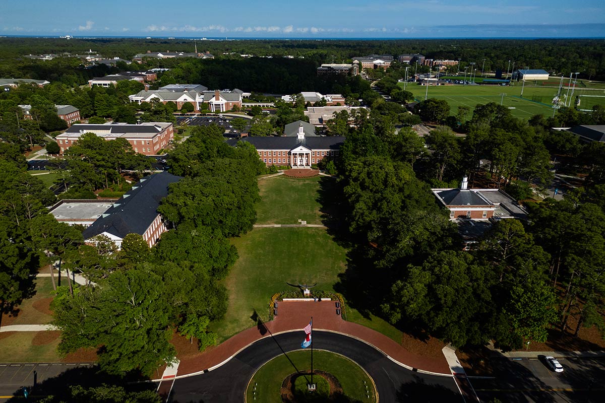 Aerial view of Hoggard Lawn