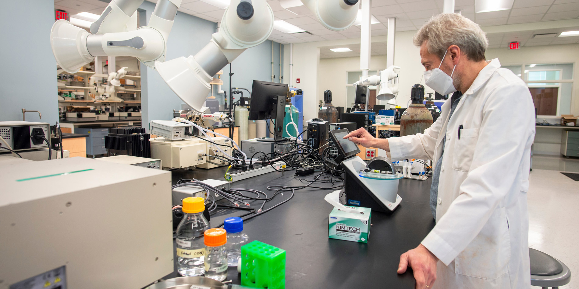 Scientist Checking Microscope