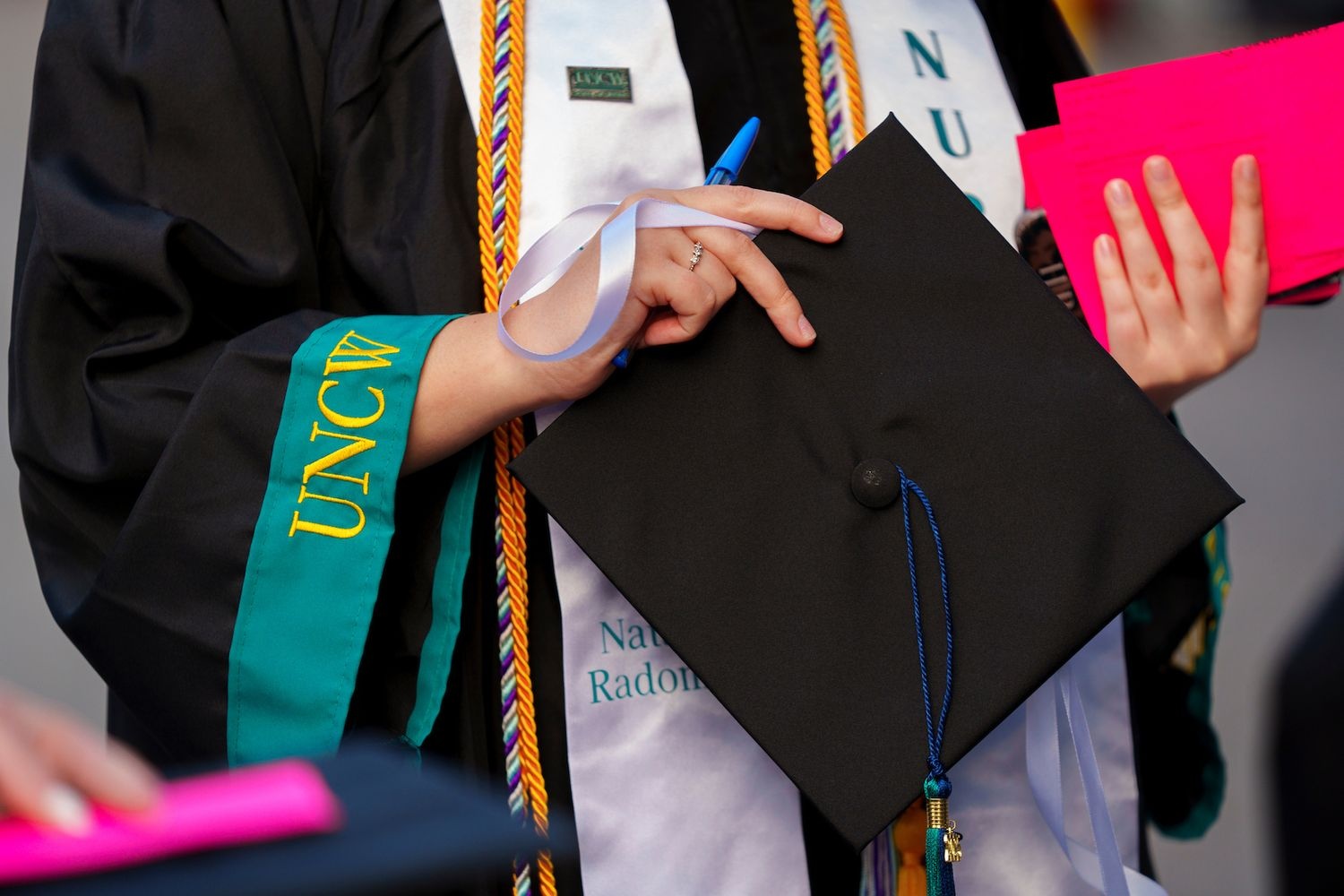 Caps, gowns and tassels at UNCW's commencement exercises.