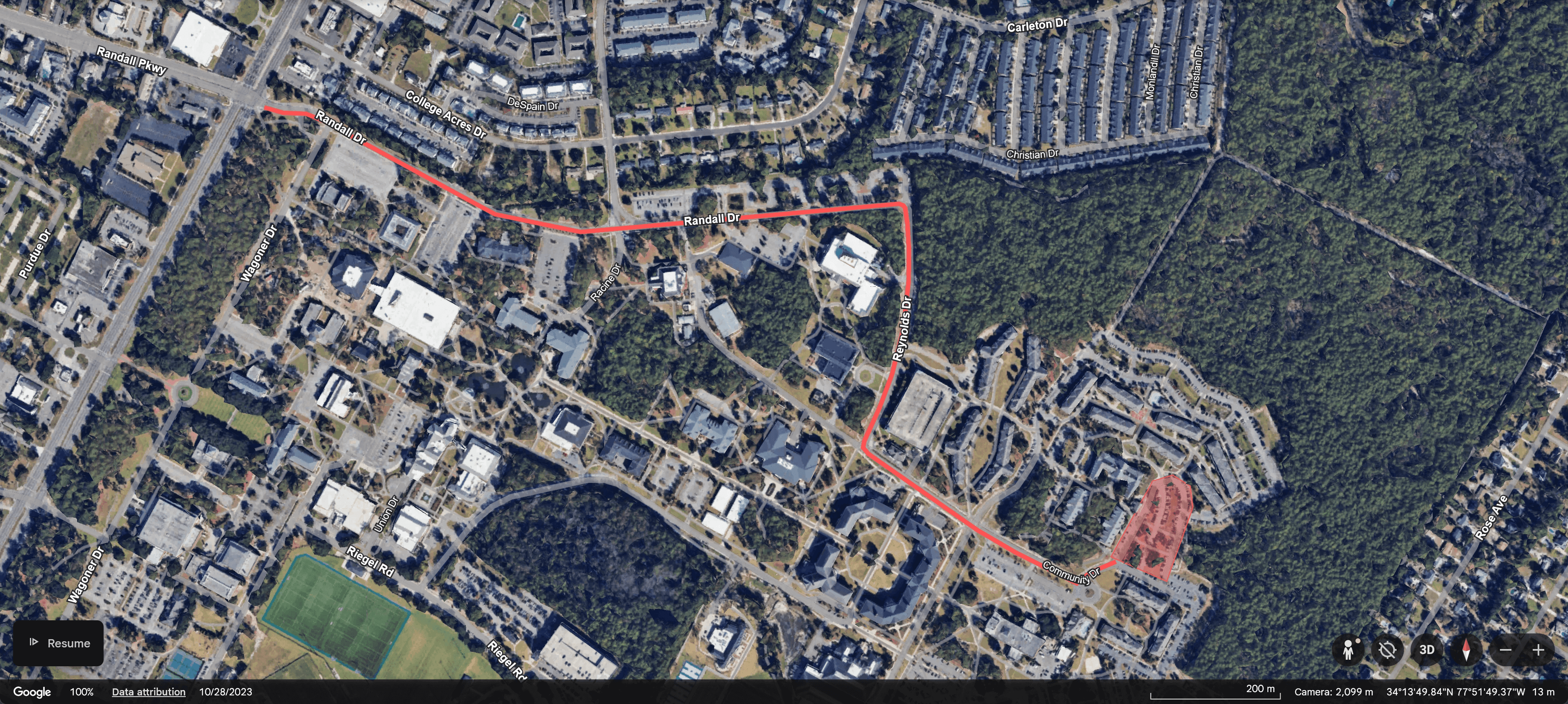 Map showing the Zone 4 route to Cornerstone and Keystone