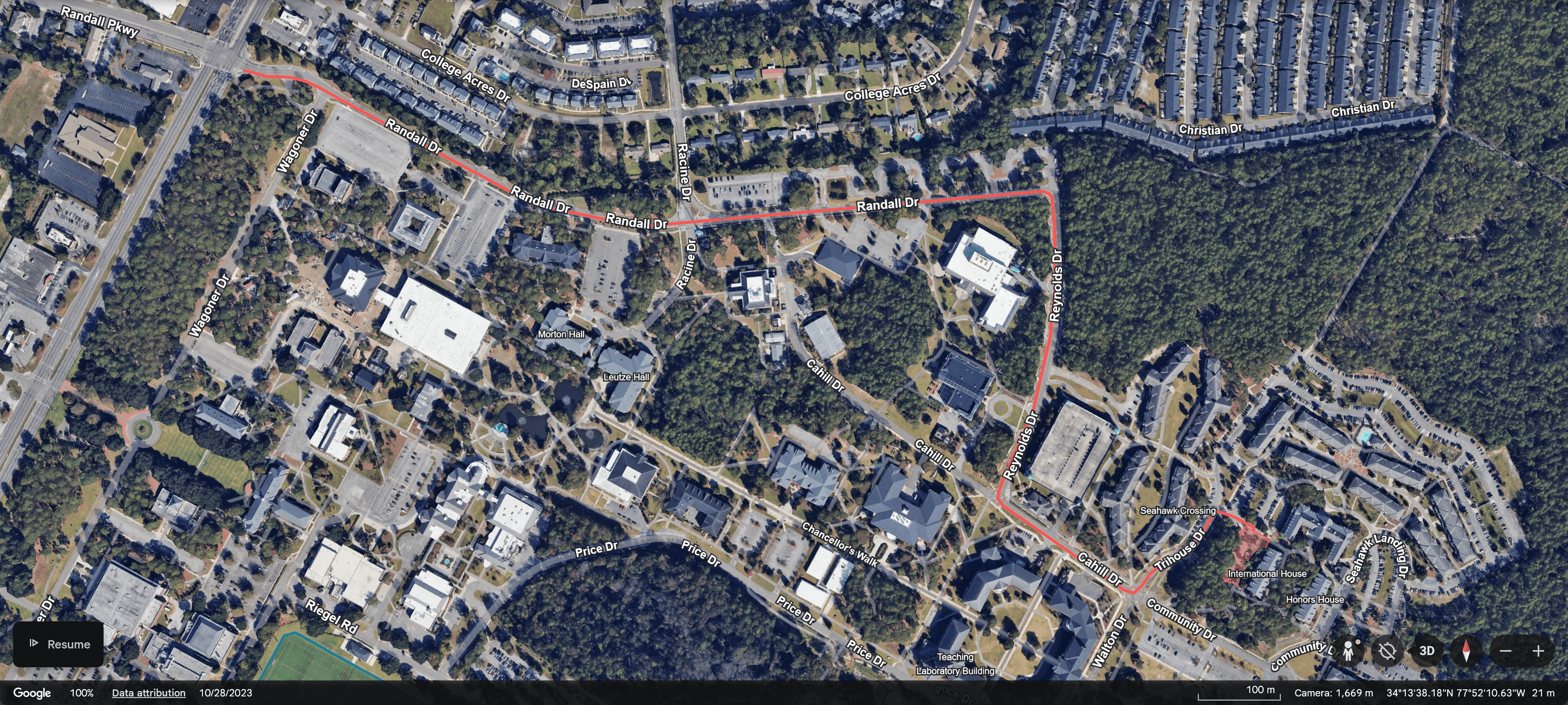 Map showing the Zone 4 route to Innovation