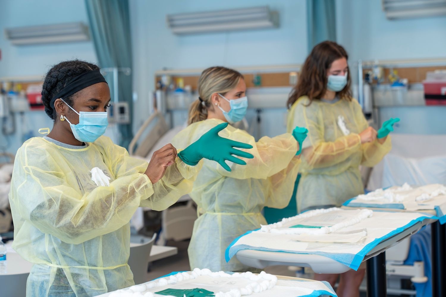 students in surgical scrubs 