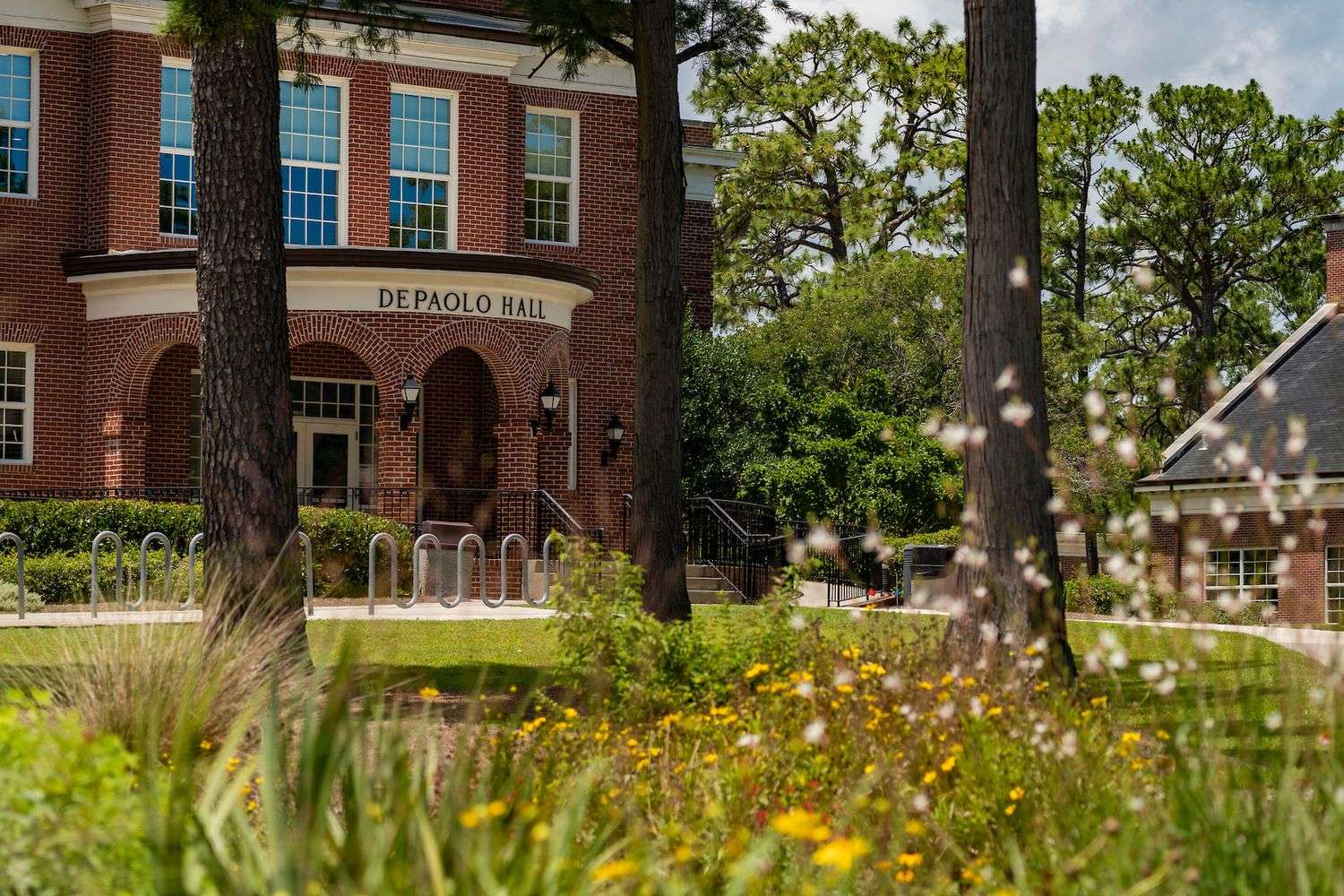 Outside of DePaolo Hall, where the Student Health Center is located on campus