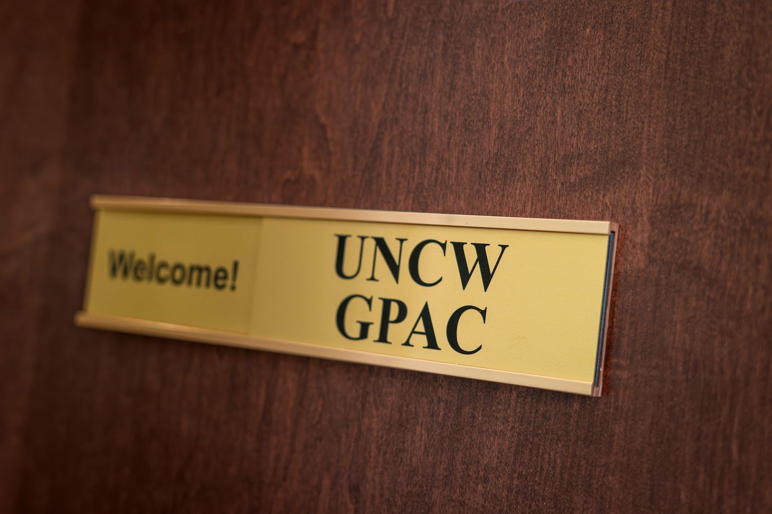 UNCW GPAC door placard