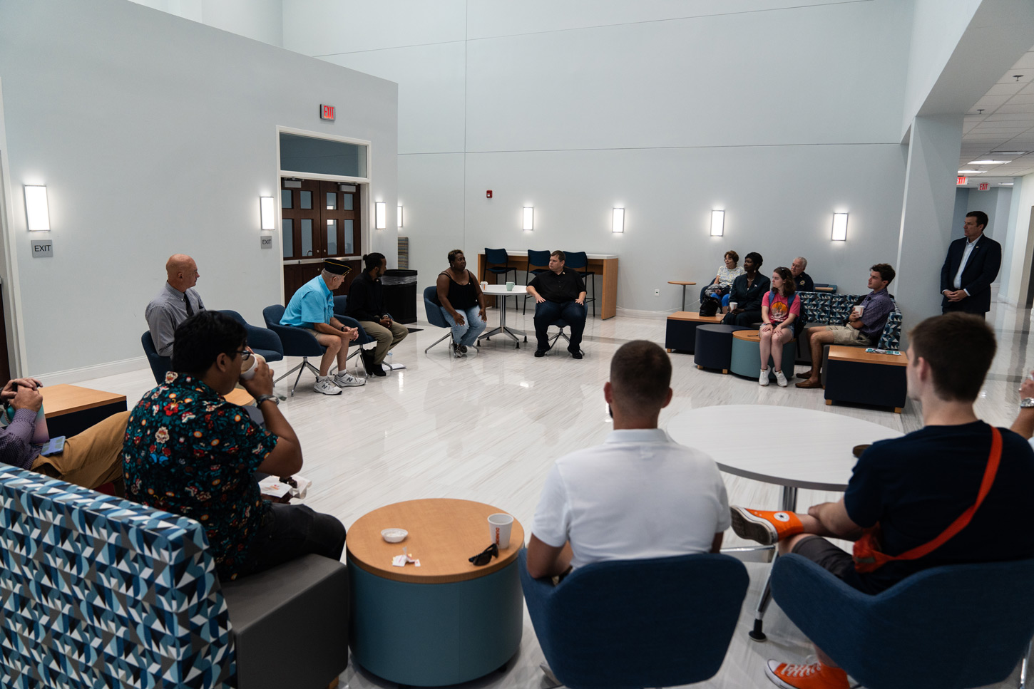 Members of the Student Veterans Organization lead a roundtable discussion to reflect on the lasting impact of 9/11.