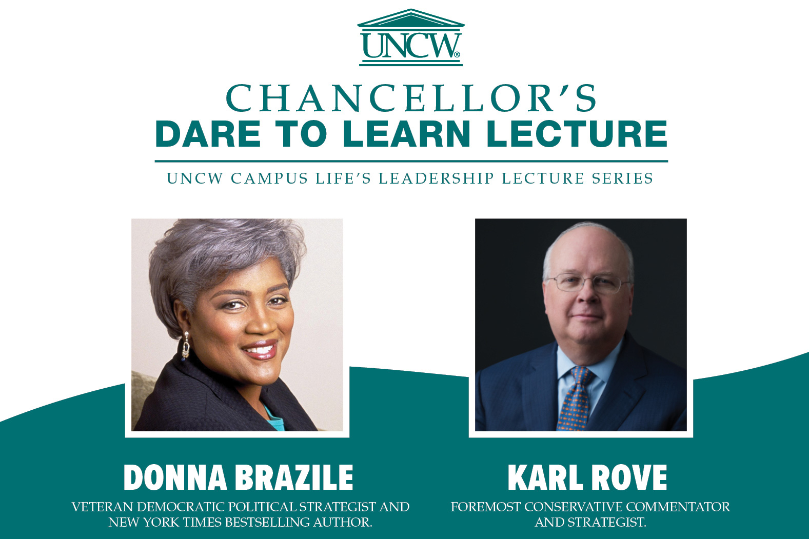 Chancellor's Dare to Learn lecture series with Donna Brazile and Karl Rove