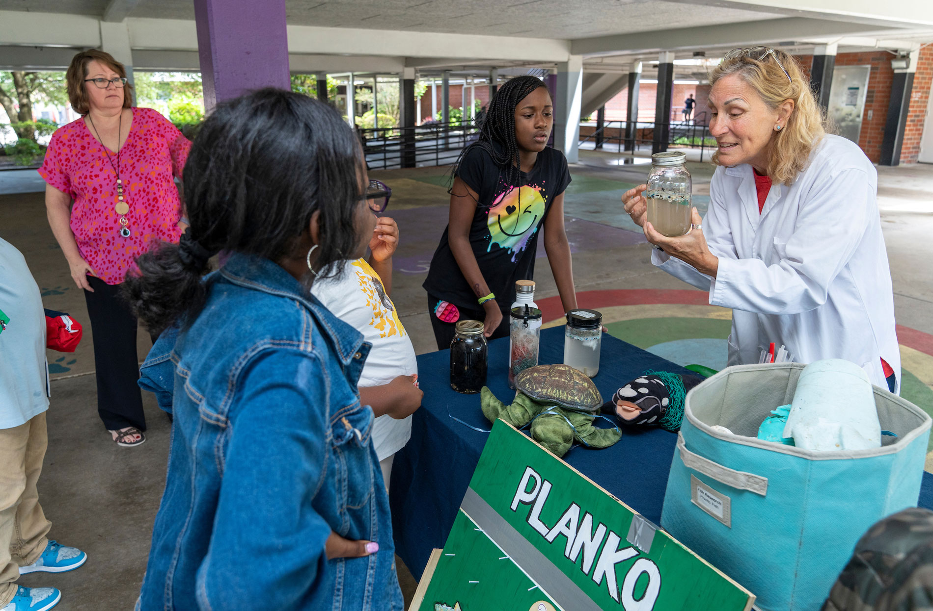 Student participants educate their peers on the importance of recycling, the impact of the environment on sea turtles and how small actions can have an enormous impact.