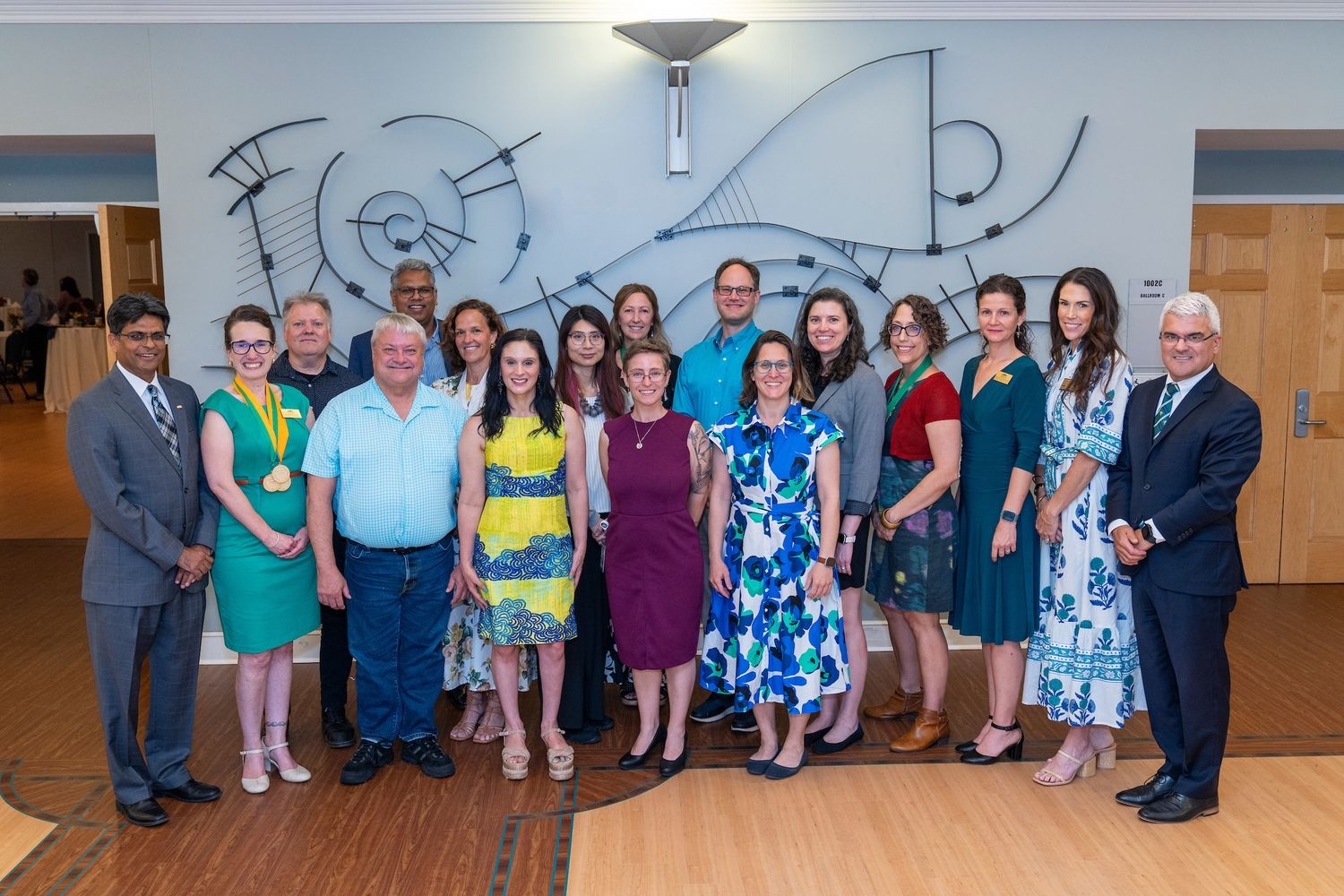 Faculty awards winners at the Burney Center.