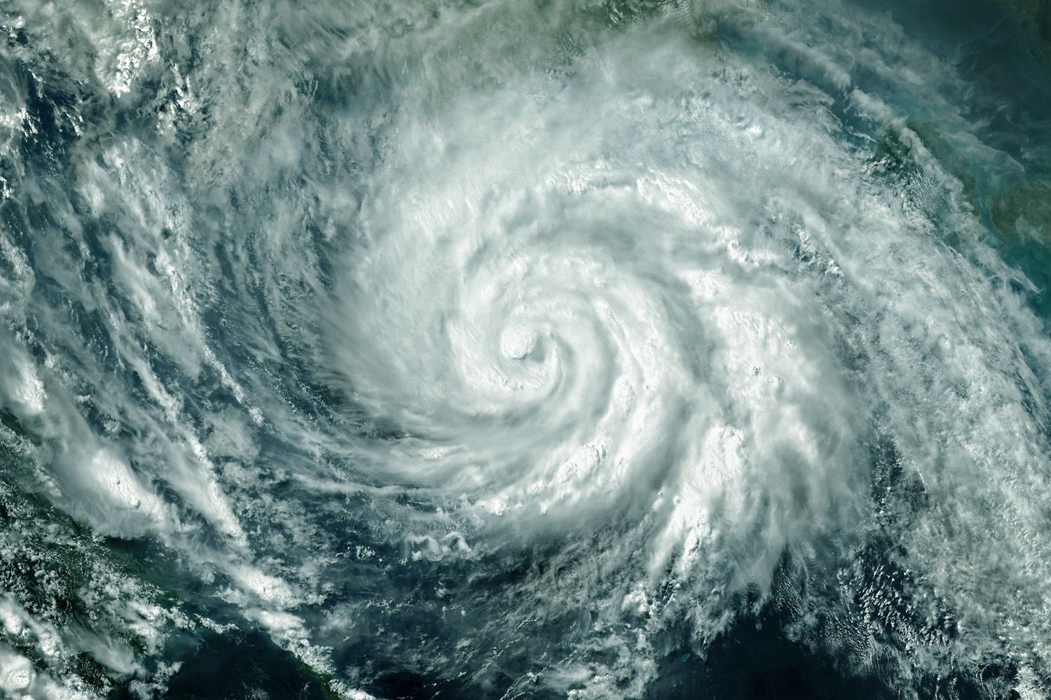 Hurricane over the Atlantic Ocean.