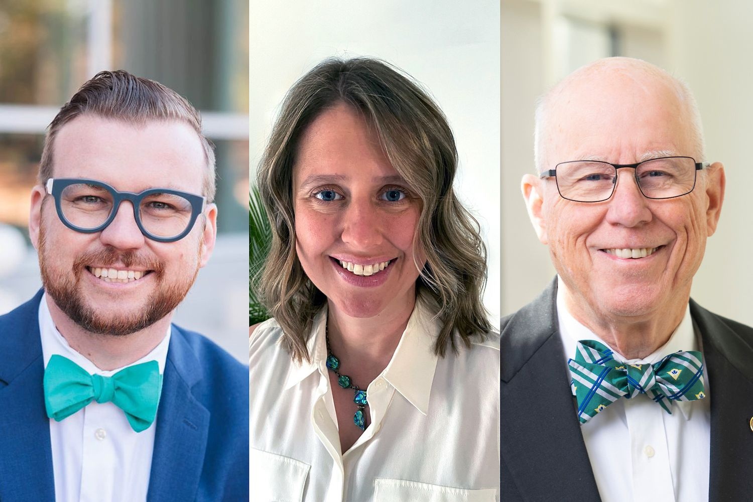 From right to left: Trevor Todd ’16, Kerri Allen ’11, Edward A. “Ed” Sundy Jr. ’73,