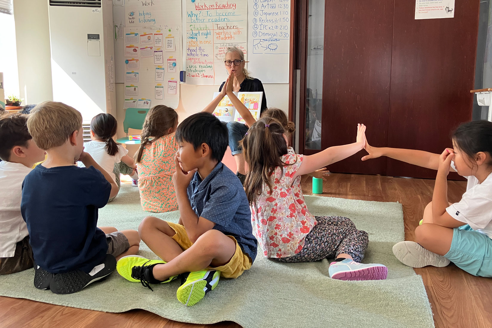 students learning